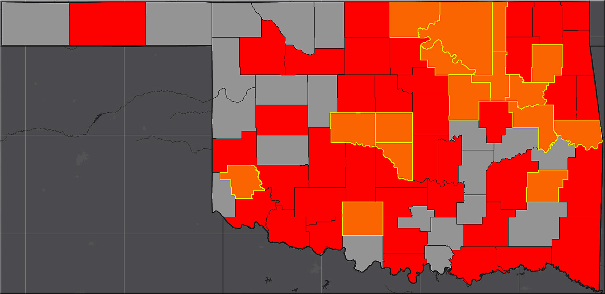 Oklahoma COVID-19 map 4.4.20